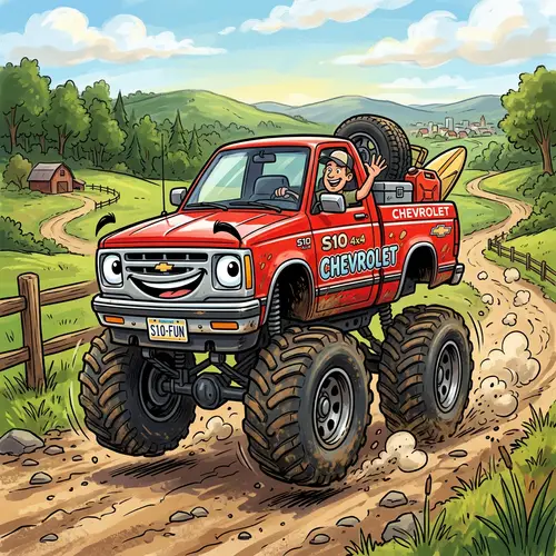 1990 Chevrolet S10 Caricature Art