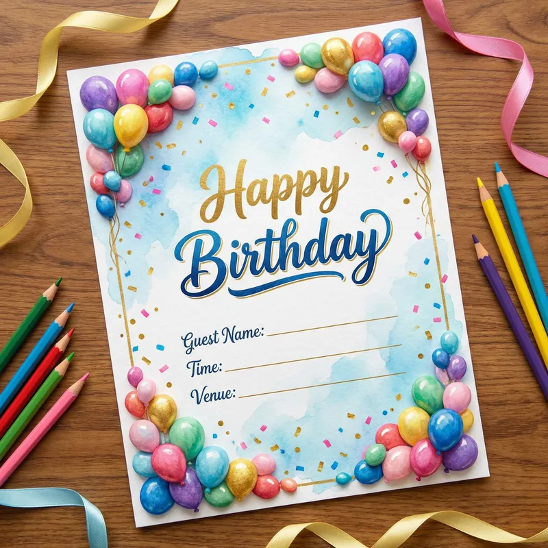 Invitation Card for Birthday Celebration