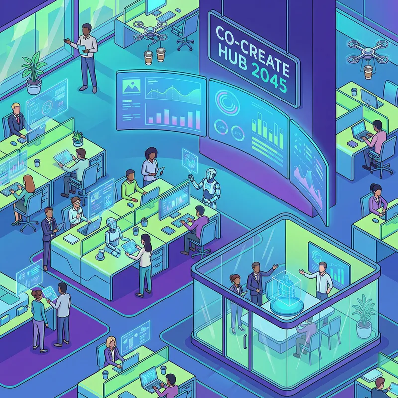 Dynamic Office Space Fusing Modern Tech and Creativity