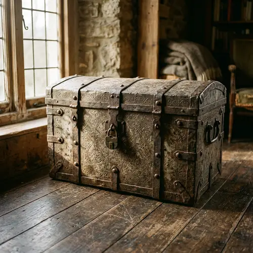 Antique Iron Chest: Rustic Charm & Mystery