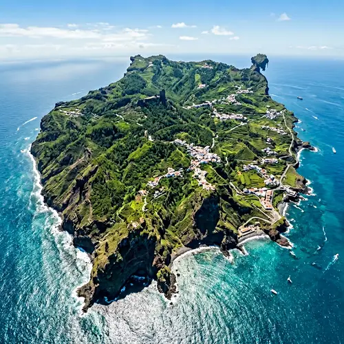 Aerial Photograph of Gran Canaria | Vibrant Green Vegetation & Turquoise Waters