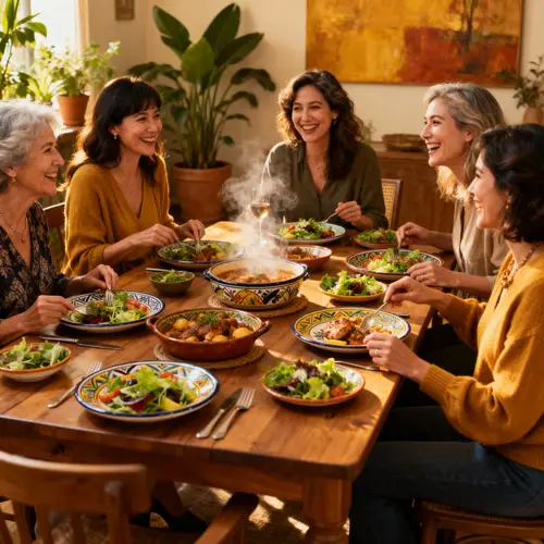 Diverse Women Enjoying Alcohol-Free Dinner