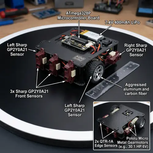 Mini Sumo Robot with Sharp Sensors and Pololu Motors