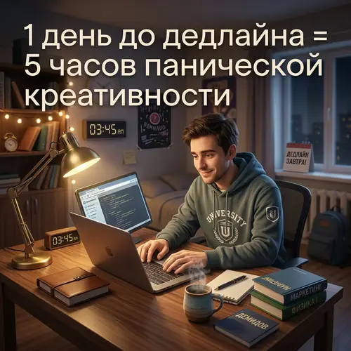 Cozy Student Room at Night - Photorealistic Scene