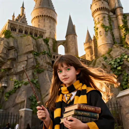 Hufflepuff Girl at Hogwarts Castle