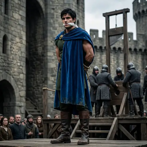 Courageous White Prince Bound for Execution by Guillotine