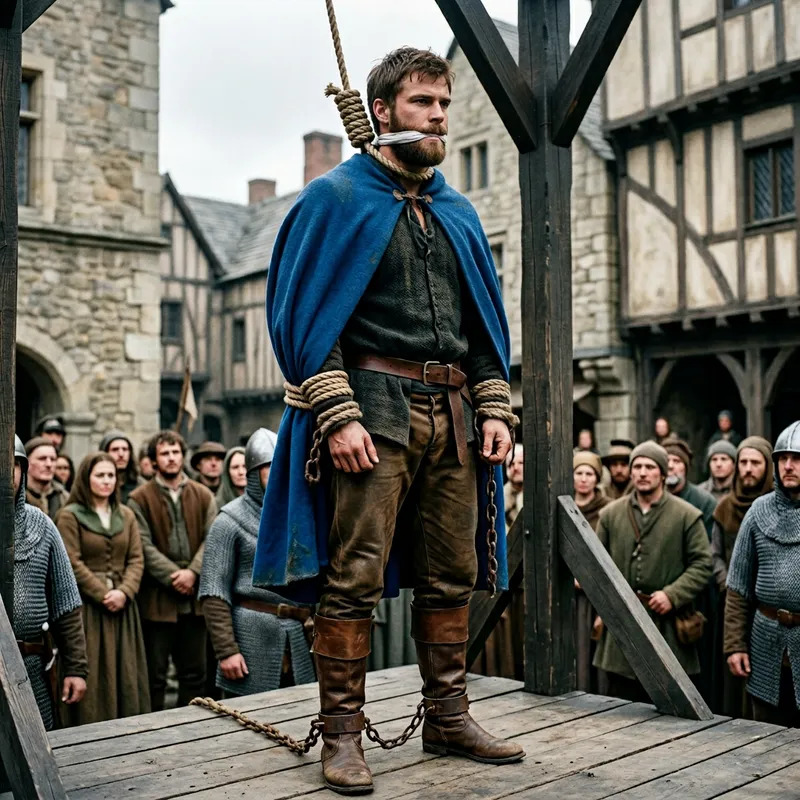 Young Muscular Prince Prepared for Grim Execution