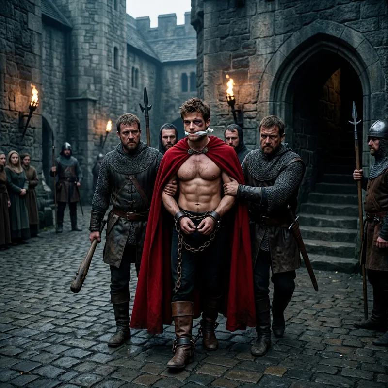 Shirtless Muscular Prince Arrested and Beaten - Vulnerability and Strength