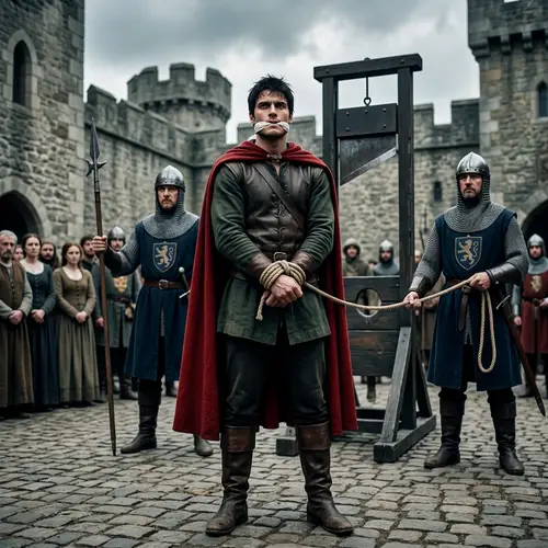 Heroic Prince's Bravery | Execution by Guillotine Illustration