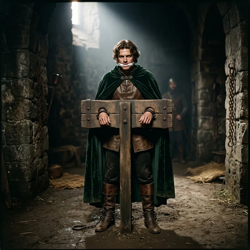 Valiant White Prince in Emerald Green Cape: Strength and Vulnerability