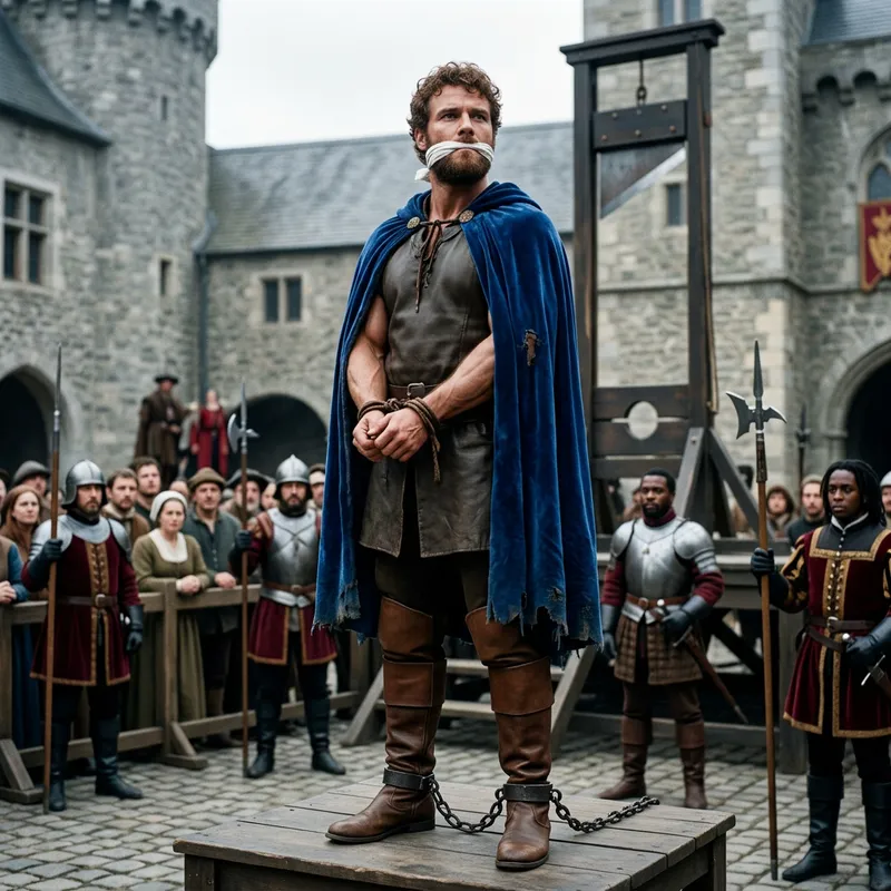 Defiant Prince in Royal Blue Cape | Brave Muscular Character