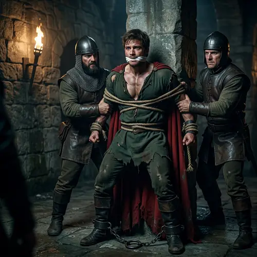 Handsome Prince Arrested by Palace Guards in Dungeon