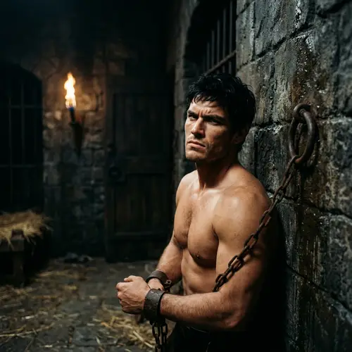 Muscular Prince in Dungeon - Dramatic Gothic Fantasy Portrait
