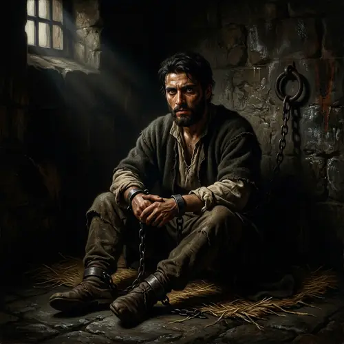 Middle-Eastern Prince in Chiaroscuro Dungeon - Defiance & Mystery