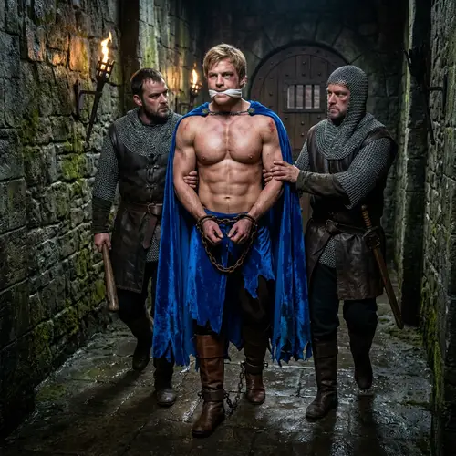 Powerful Shirtless Prince in Captivity | Strength and Vulnerability