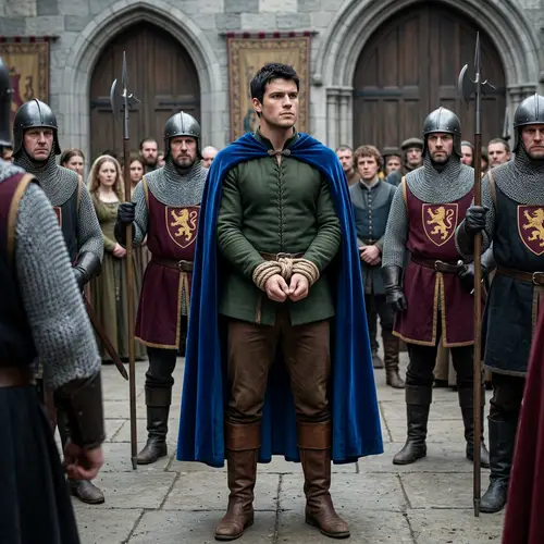 Valiant White Prince in Royal Blue Cape - Courage and Strength