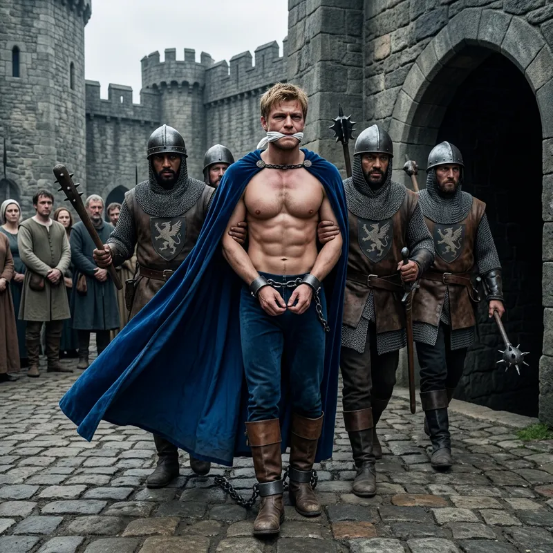 Muscular Captured Prince: Symbol of Strength and Vulnerability