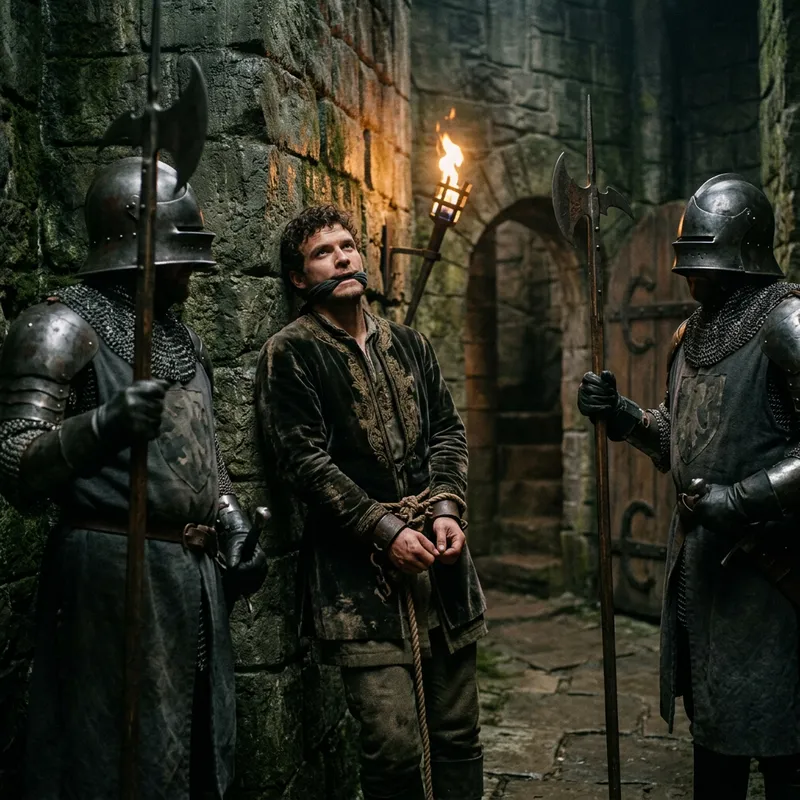 Hot Muscular Prince Captured - Medieval Dungeon Scene