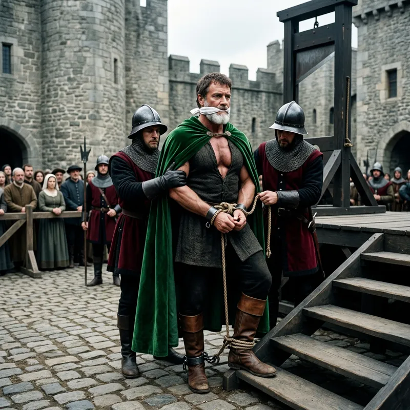 Execution of a Valiant White Prince in Emerald Green Cape