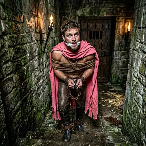 Resilient Muscular Prince Chained in Hidden Dungeon