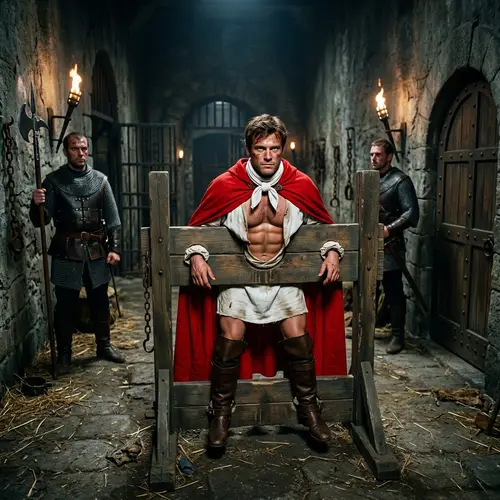 Captivating Image of Vulnerable yet Strong Prince in Dungeon