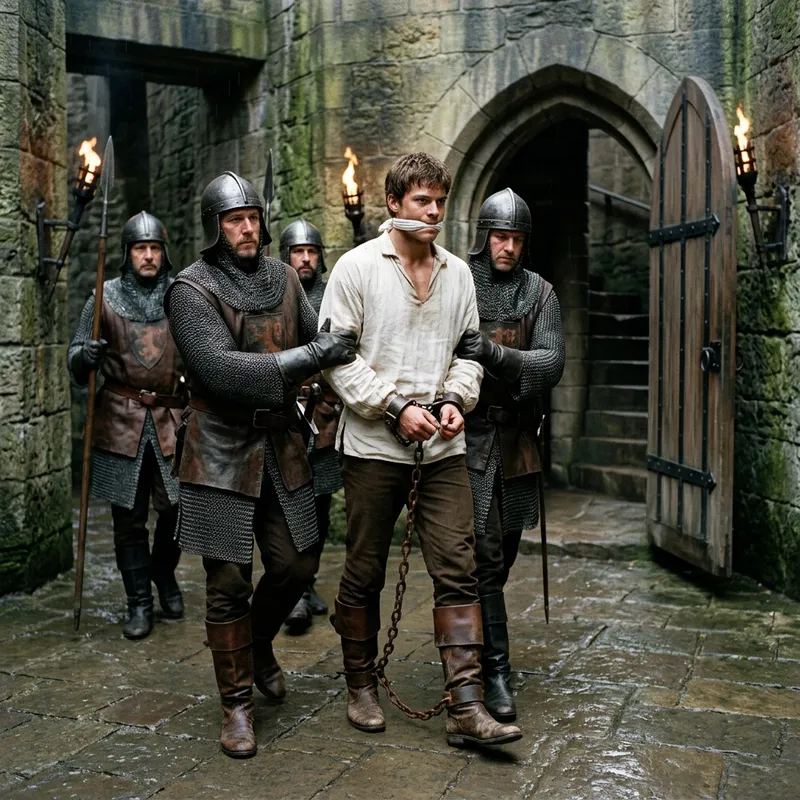 Captured Prince: Strength and Vulnerability | White Muscular Prince Arrested Captured Prince: Strength and Vulnerability | White Muscular Prince Arrested