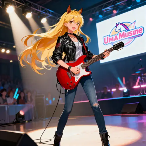 Agnes Tachyon Playing Guitar - Uma Musume Art