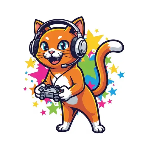 Gaming Cat Mascot Design