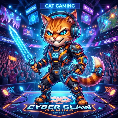 Gaming Cat Mascot Design