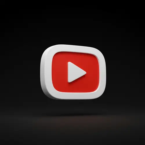 3D White YouTube Logo Design
