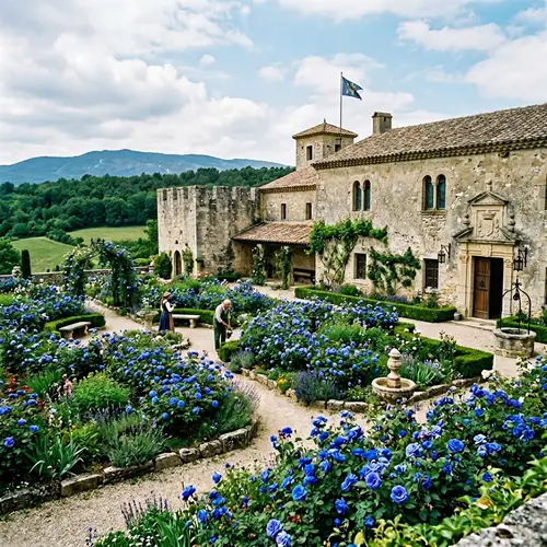 Medieval Palace with One Floor by Blue Rose Garden