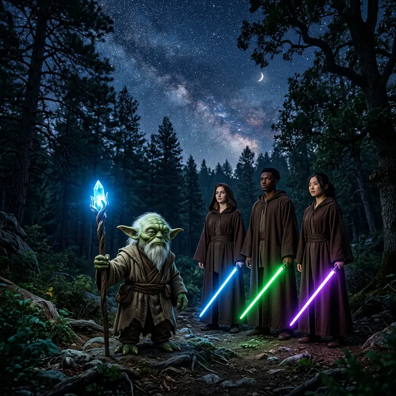 Wisdom of Yoda and Jedi Warriors in a Starry Realm