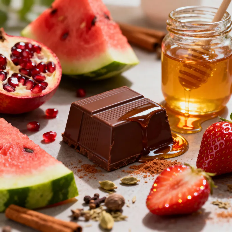 Delicious Hyper-Realistic Chocolate & Fruit Still Life