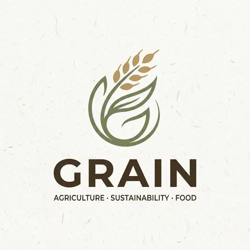 Minimalist Grain Logo Design | Agriculture & Sustainability Theme
