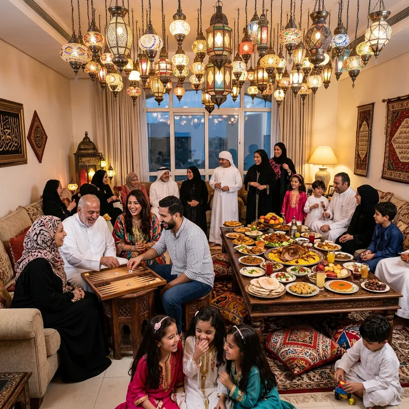 Vibrant Eid Festivity at Home - Capturing Arabian Traditions Vibrant Eid Festivity at Home - Capturing Arabian Traditions