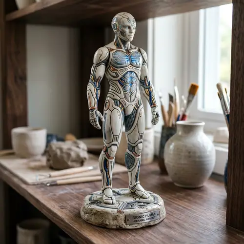 Bionic Design Ceramic Figurine | Artistic Craft & High-Tech Fusion