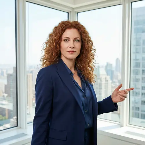 Dominant Business Woman with Red Curly Hair