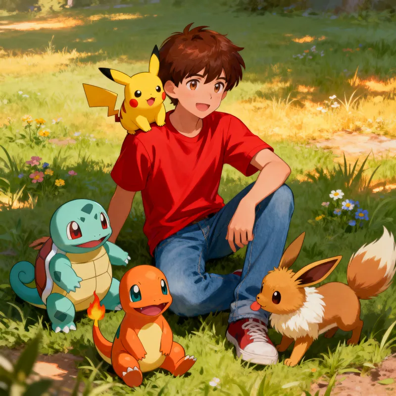 My Son Surrounded by Pokémon