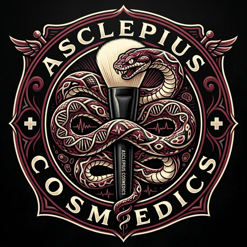 Vibrant Snake & Makeup Brush Logo - Surreal Medical Design