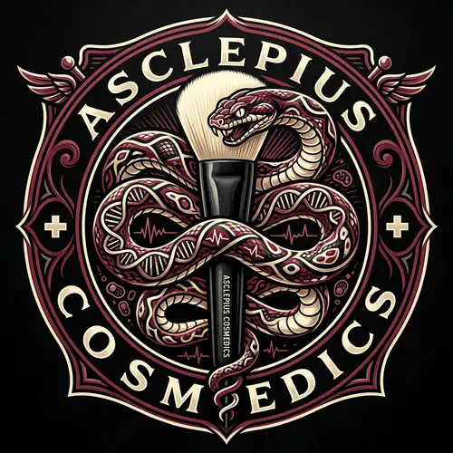 Vibrant Snake & Makeup Brush Logo - Medical Style Design