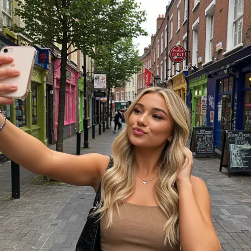 Realistic Influencer Photography of Young Blonde Woman