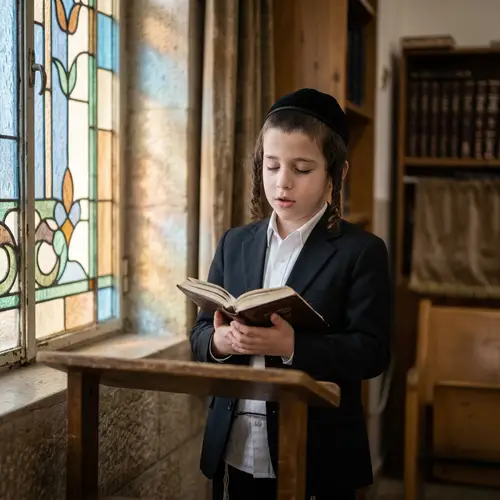 Jewish Hasidic Boy in Deep Prayer | Spiritual Moment