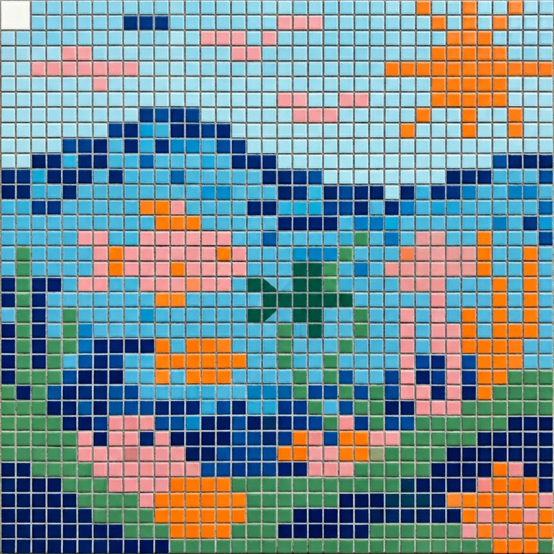 Vibrant Ocean Theme Tile Design Vibrant Ocean Theme Tile Design