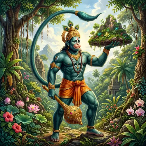 Divine Monkey Hanuman: Ancient Hindu Mythology Art