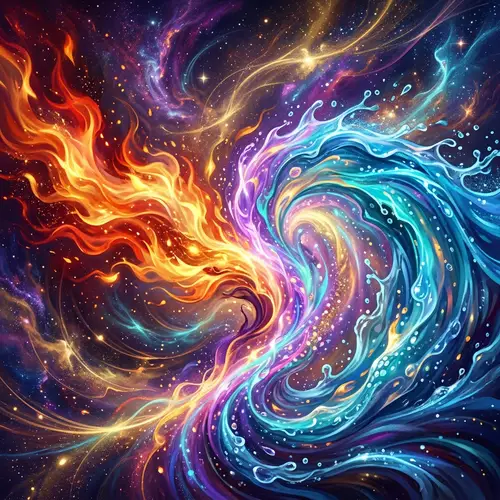 Abstract Transformation: Fire and Water Elements