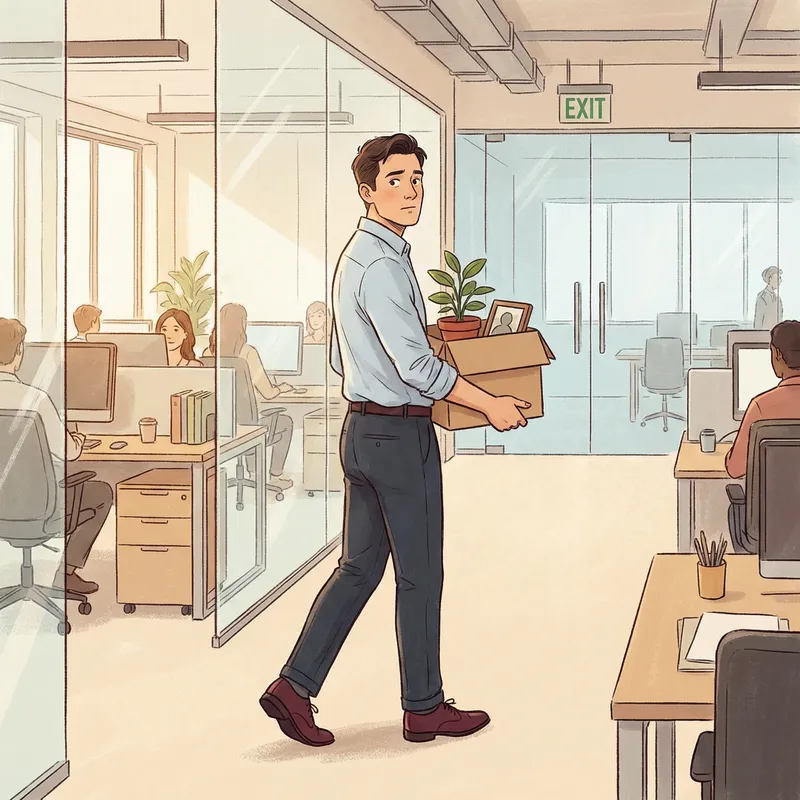 Confident Guy Quits Job | Resignation Illustration