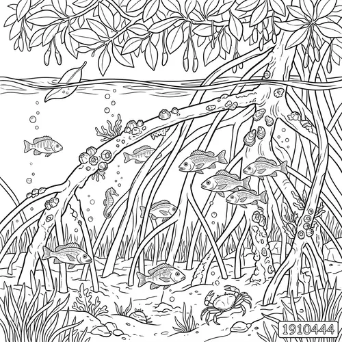 Red Mangrove Coloring Book - Underwater View