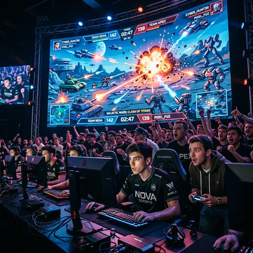 Intense Competitive Gaming Event: Digital Battleground Chaos