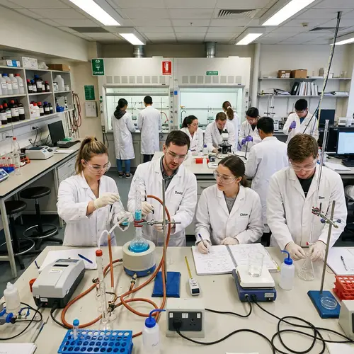 Students Conducting Experiments in the Laboratory