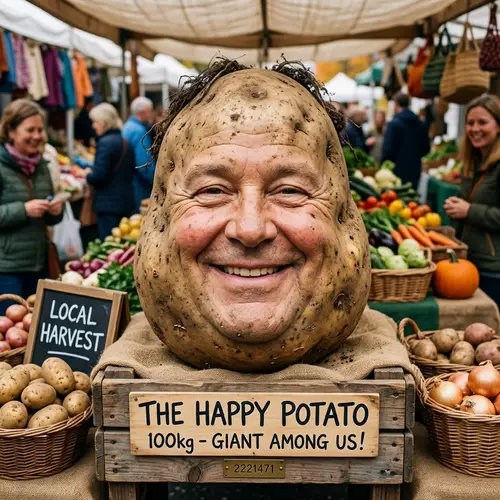 100kg Happy Potato with a Human Face